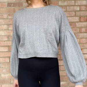 Grey Crop Sweater